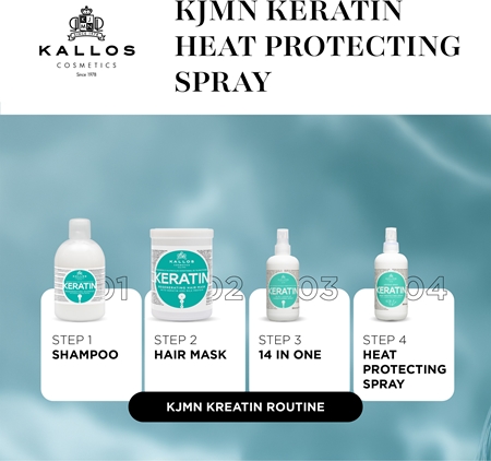 Kallos KJMN Keratin Protective Spray for heat hairstyling