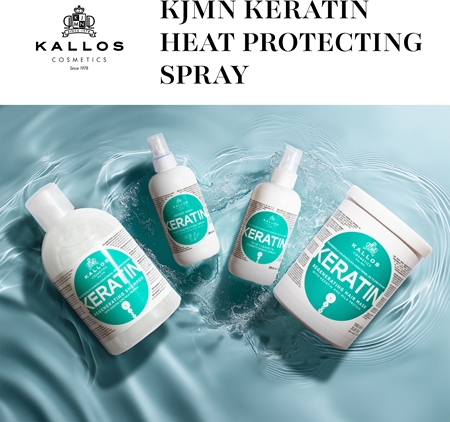 Kallos KJMN Keratin Protective Spray for heat hairstyling