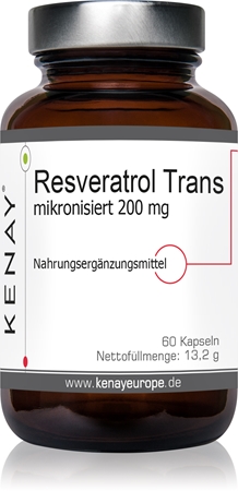 Kenay Reveratrol Trans mikronisiert 200 mg Kapseln zum Schutz der Zellen vor oxidativem Stress