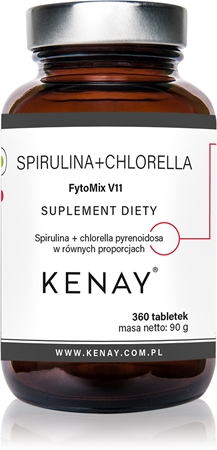 Kenay Spirulina + Chlorella Fytomix V11 tabletki o działaniu przeciwutleniającym