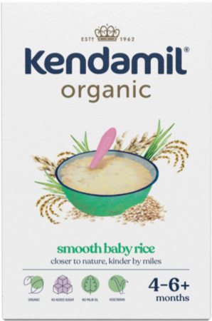 Kendamil Organic Smooth Baby Rice maidoton riisipuuro 