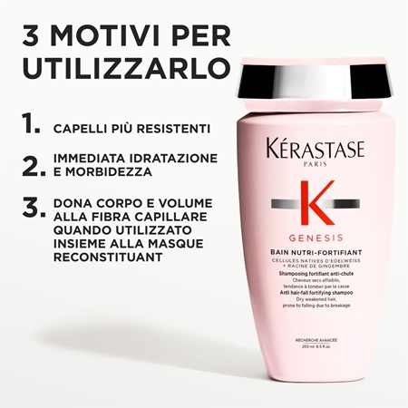 Kérastase Genesis Bain Nutri-Fortifiant shampoo idratante e rivitalizzante anti-caduta dei capelli