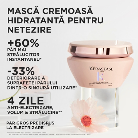 Kérastase Gloss Absolu Masque Créme Hydra-Glaze Masca de par pentru par indisciplinat