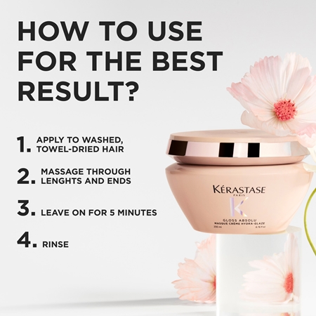 Kérastase Gloss Absolu Masque Créme Hydra-Glaze Hair Mask for unruly and frizzy hair