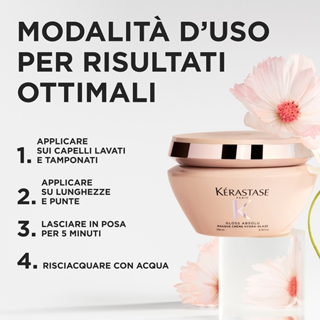 Kérastase Gloss Absolu Masque Créme Hydra-Glaze maschera per capelli per capelli ribelli e crespi
