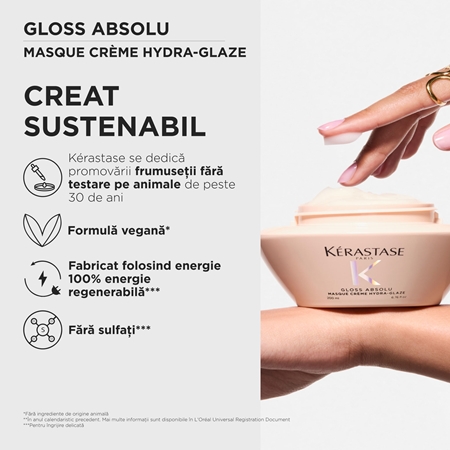 Kérastase Gloss Absolu Masque Créme Hydra-Glaze Masca de par pentru par indisciplinat