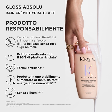 Kérastase Gloss Absolu Créme Bain Hydra-Glaze shampoo per capelli per capelli brillanti e morbidi