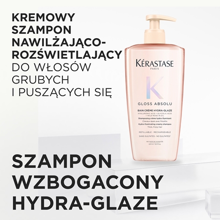 Kérastase Gloss Absolu Créme Bain Hydra-Glaze szampon do kąpieli do nabłyszczania i zmiękczania włosów