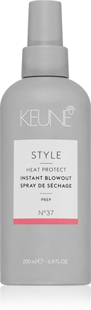 Keune Style Instant Blowout haj spray a hajformázáshoz, melyhez magas hőfokot használunk