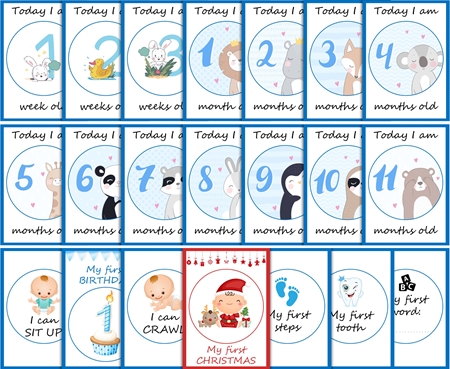 KidPro Milestone Cards Bunny For a Boy tarjetas de hitos