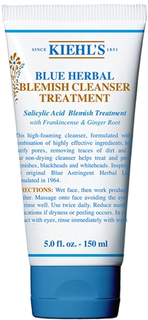 Kiehl's Blue Herbal Blemish Cleanser Treatment gel de limpeza para pele problemática