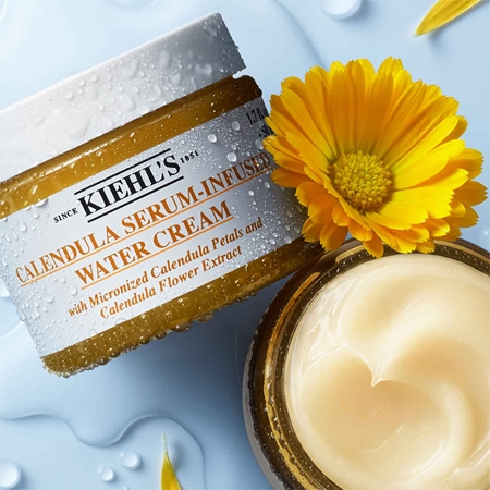 Kiehl's Calendula Serum-Infused Water Cream könnyű hidratáló nappali krém minden bőrtípusra, beleértve az érzékeny bőrt is