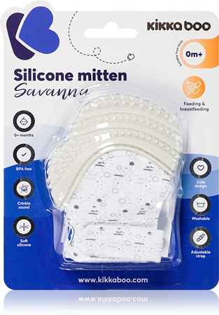 Kikkaboo Savanna Silicone Mitten luvas com mordedor