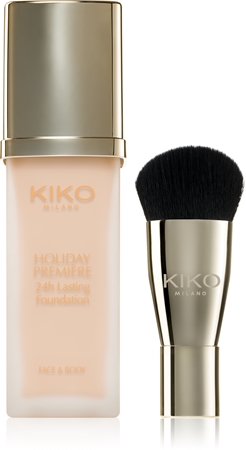 KIKO Milano Holiday Première 24h Lasting Foundation voděodolný tekutý make-up se štětcem