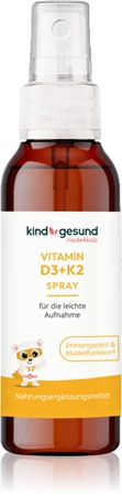 Kindgesund Vitamin D3 + K2 Spray für Kinder Spray zur Aufrechterhaltung guten Funktion des Organismus