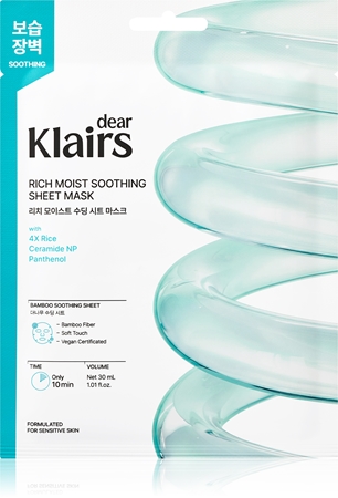 Dear Klairs Rich Moist Soothing Tencel Sheet Mask maska łagodząca w płacie o działaniu nawilżającym