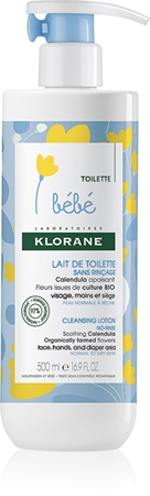 Klorane Bébé Calendula öblítést nem igénylő tisztító tej normál és száraz bőrre
