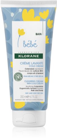 Klorane Bébé Calendula Reinigungscreme für trockene und sehr trockene Haut