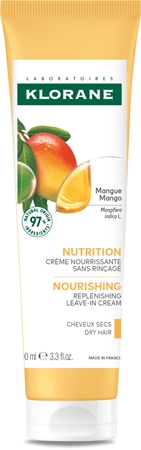 Klorane Mango Leave-in Cream Dry Hair Krēms, kas nav jānoskalo ar barojošu un mitrinošu efektu