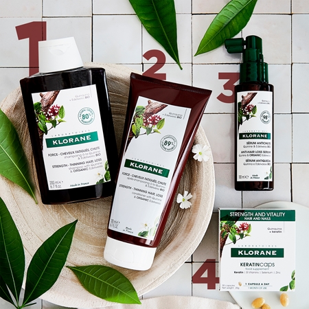 Klorane Quinine & Edelweiss Bio stärkendes Shampoo gegen Haarausfall