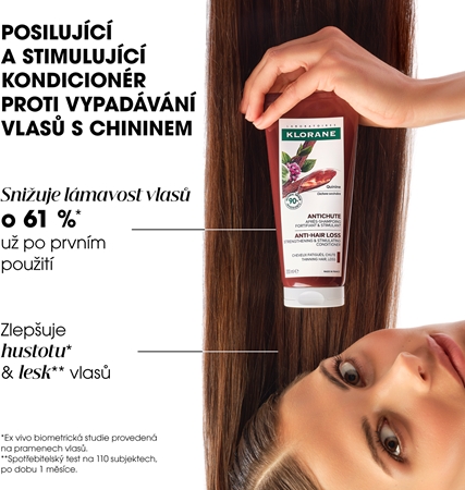 Klorane Chinin Strengthening & Stimulating Conditioner posilujicí balzám pro slabé vlasy s tendencí vypadávat