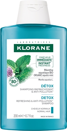 Klorane Organic Mint champú desintoxicante para cabello normal
