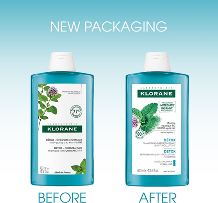 Klorane Organic Mint Tisztító méregtelenítő sampon normál hajra
