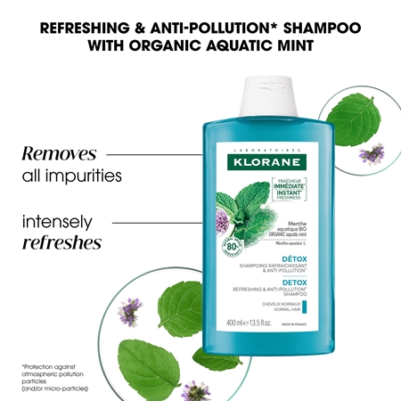 Klorane Organic Mint Attīrošs šampūns ar detoksikācijas efektu normāliem matiem