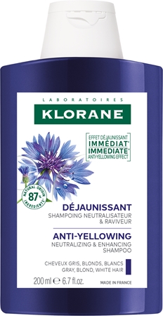 Klorane Cornflower Organic šampūnas geltoniems atspalviams neutralizuoti