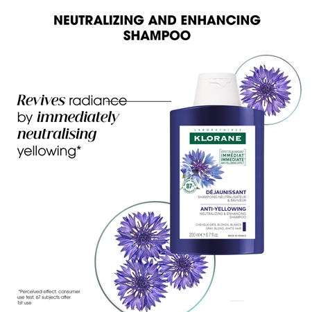 Klorane Cornflower Organic šampūnas geltoniems atspalviams neutralizuoti
