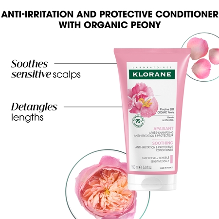Klorane Peony Soothing Sensitive Hair Scalp Conditioner balzam za lase za občutljivo lasišče