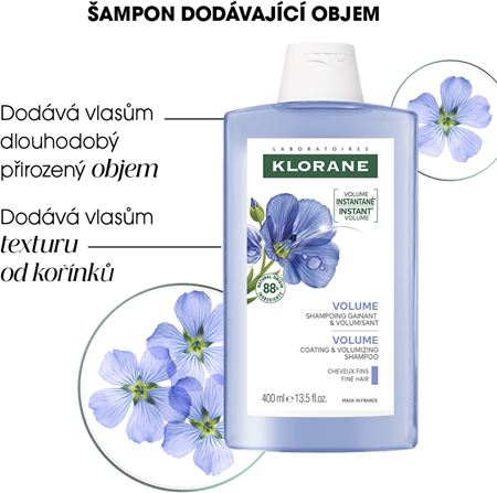 Klorane Len Bio šampon pro jemné a zplihlé vlasy