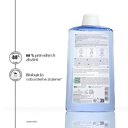 Klorane Flax Fiber Bio šampón pre jemné vlasy bez objemu