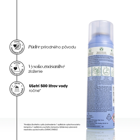 Klorane Flax Fiber suchý šampón pre jemné vlasy bez objemu
