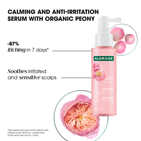 Klorane Peony Soothing Calming & Anti-Itching Serum успокояващ серум за чувствителен и раздразнен скалп