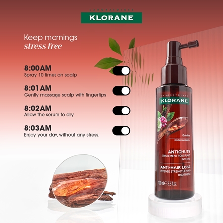 Klorane Quinine & Edelweiss Bio sérum fortificante anti-queda capilar