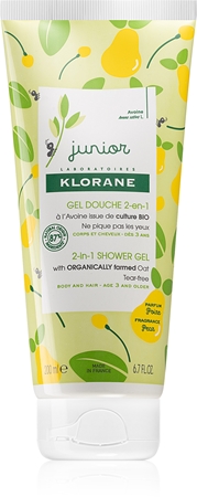 Klorane Junior suihkugeeli ja shampoo 2in1 lapsille