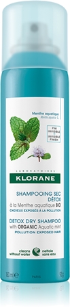 Klorane Bio Máta Vodní suchý šampon pro vlasy vystavené znečištěnému ovzduší