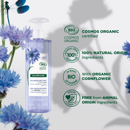 Klorane Bleuet Cornflower eau micellaire 3 en 1