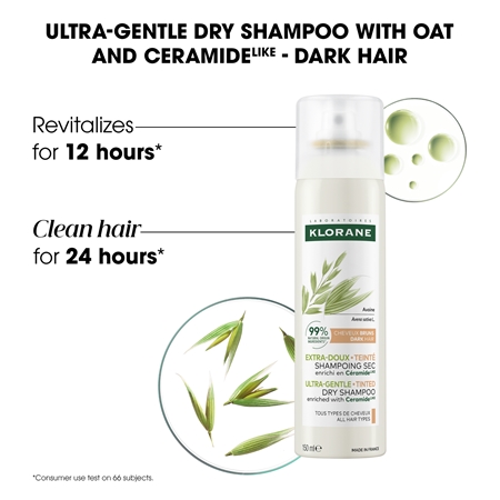 Klorane Oats Dry Shampoo delikatny suchy szampon dla ciemnych włosów