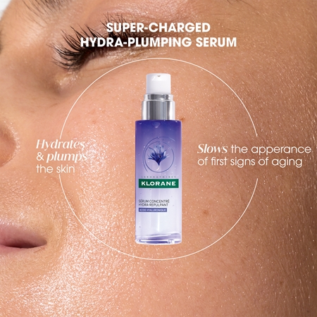 Klorane Cornflower Super-Charged Hydra-Plumping Serum active illuminating and smoothing serum
