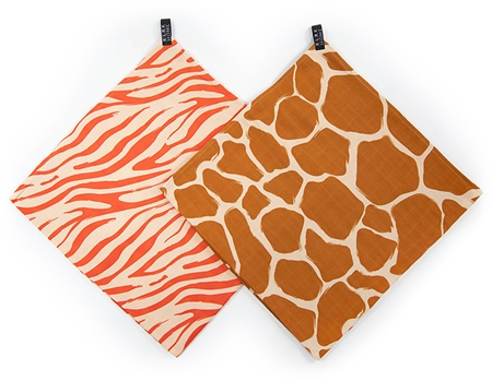 KLRK Home Wild Color Zebra&Giraffe muselinas