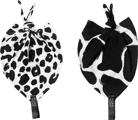 KLRK Home Wild B&W Leopard&Giraffe mazlicí dečka s uzlem