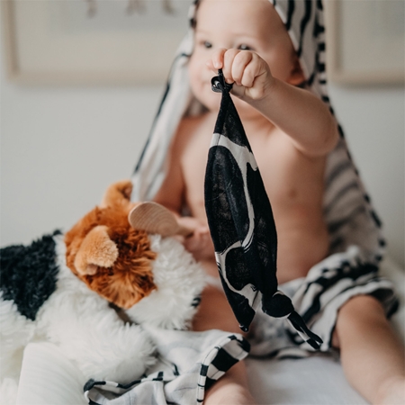 KLRK Home Wild B&W Leopard&Giraffe mazlicí dečka s uzlem