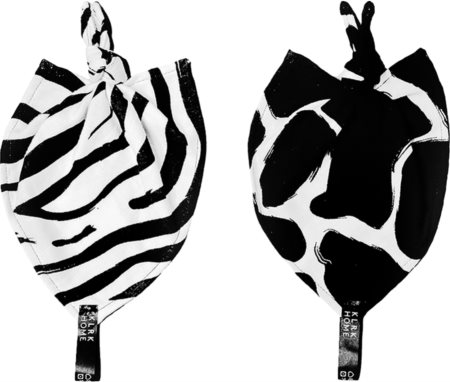 KLRK Home Wild B&W Zebra&Giraffe Kuscheldecke mit Knoten