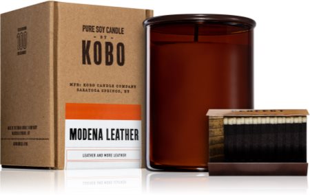 KOBO Woodblock Modena Leather świeczka zapachowa