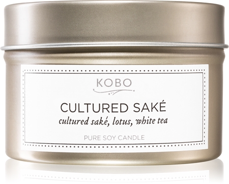 KOBO Filament Cultured Saké scented candle in a tin