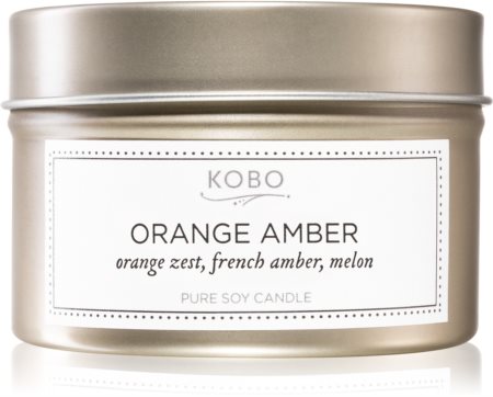 KOBO Motif Orange Amber aromatizēta svece skārda kārbiņā