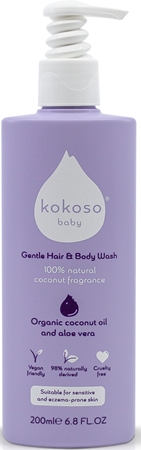 Kokoso Baby Kids Reinigungsgel für Haut und Haar mit Parfümierung