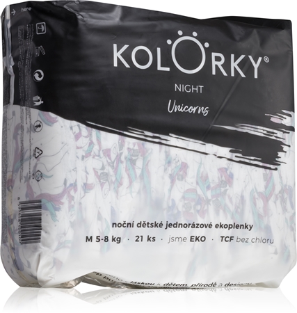 Kolorky Night Unicorn fraldas ecológicas descartáveis para proteção total durante a noite